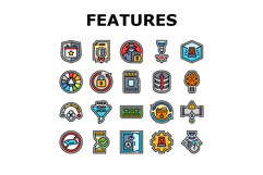 additional features product icons set vector Product Image 1