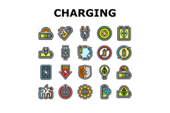 energy charging product icons set vector Product Image 1