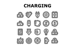 energy charging product icons set vector Product Image 1