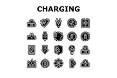 energy charging product icons set vector Product Image 1