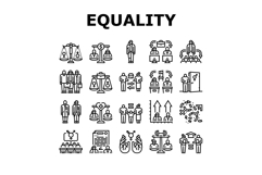 gender equality empowerment icons set vector Product Image 1