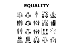 gender equality empowerment icons set vector Product Image 1