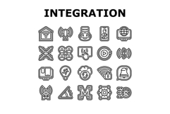integration compatibility product icons set vector Product Image 1