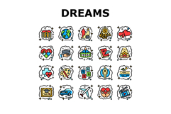 human dreams icons set vector Product Image 1