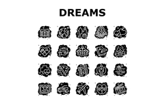human dreams icons set vector Product Image 1