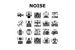 noise pollution icons set vector Product Image 1