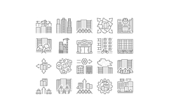 urbanization city development icons set vector Product Image 1