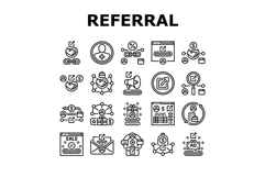 affiliate referral program icons set vector Product Image 1