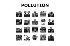soil pollution erosion icons set vector Product Image 1