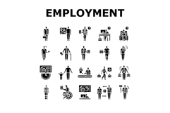 employment status freelance icons set vector Product Image 1