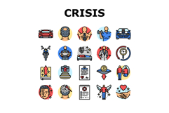 man midlife crisis aging icons set vector Product Image 1
