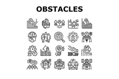 business obstacles icons set vector Product Image 1