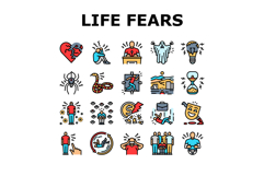 human life fears failure icons set vector Product Image 1