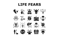 human life fears failure icons set vector Product Image 1