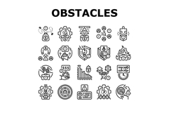 startup obstacles funding icons set vector Product Image 1