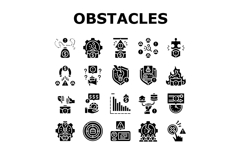 startup obstacles funding icons set vector Product Image 1