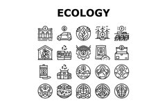 Ecology Protective Technology Icons Set Vector Product Image 1