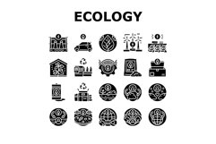 Ecology Protective Technology Icons Set Vector Product Image 1