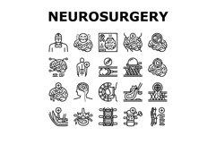 Neurosurgery Medical Treatment Icons Set Vector Product Image 1