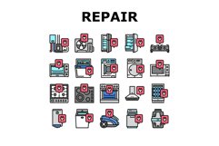 Appliances Repair Maintenance Icons Set Vector Product Image 1