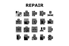 Appliances Repair Maintenance Icons Set Vector Product Image 1
