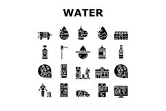 Water Delivery Service Business Icons Set Vector Product Image 1
