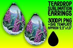 Sublimation 3D Flower Hole Teardrop Earrings Pattern Product Image 1