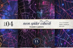 Neon Cobweb Digital Papers, Spooky texture Product Image 1