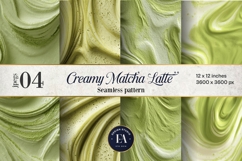 Matcha Latte Swirl Pattern, Creamy Matcha Abstract Paper Product Image 1