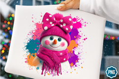 Pink Snowman PNG, Christmas PNG, Santa Product Image 1