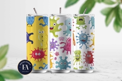Cute baby monster Digital Paper | Spooky Bacteria Pattern Product Image 2