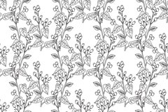 Botanical Line art abstract seamless branches with leaves Product Image 1