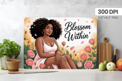 Afro Girl/Woman Melanin braided hair Cutting Board PNG Desig Product Image 1