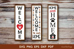 Dog Vertical Welcome Signs SVG - Pet Lover Porch Signs Product Image 1