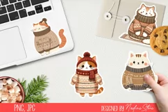 Fat cat in sweater.Stickers and Sublimation PNG. Product Image 4