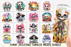 Funny skeleton Tumbler Wraps BUNDLE|PNG, 20 oz. Product Image 1