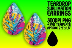 Vivid Floral Pattern Teardrop Earring Design Product Image 1