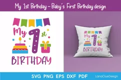 My 1st Birthday SVG Cut File - Baby's First Birthday Design Product Image 1