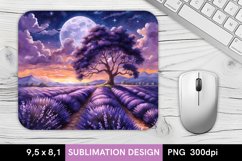 Lavender Field at Night - Mouse Pad Sublimation Design PNG Product Image 1