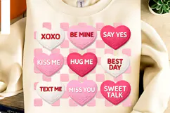 Crochet Valentine Candy Heart PNG, Faux Yarn You Are Enough Product Image 13