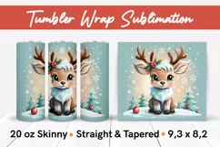 Cute Christmas Baby Reindeer - Christmas Tumbler Sublimation Product Image 1