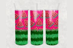Summer Watermelon Glitter 20 oz sublimation design tumbler Product Image 1
