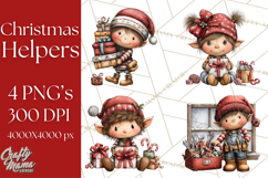 Christmas Elf Clipart Santa’s Workshop PNG Product Image 1