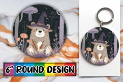 Fall Boho Animal Round Design Halloween PNG Keychain Product Image 1