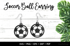 Soccer Ball Earring SVG Cut File, Sport Jewelry Template Product Image 1
