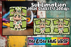 Lovely moments sublimation mug wrap, Cute Cow Product Image 1