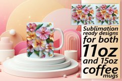 Colorful Spring Petal 3D Mug Wrap Design 11oz 15oz Product Image 1