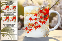 Dynamic 11oz Mug Wrap Png Template , 3D Flower Product Image 1