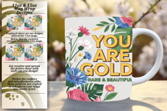 BEAUTY 15oz Mug Wrap PNG Design , Flower Quote Product Image 1