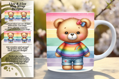 Bright 15oz Mug Wrap Png Design , Teddy Bear Product Image 1